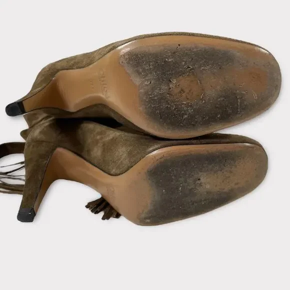Chloe Brown Suede Heeled Boots - Picture 7 of 8